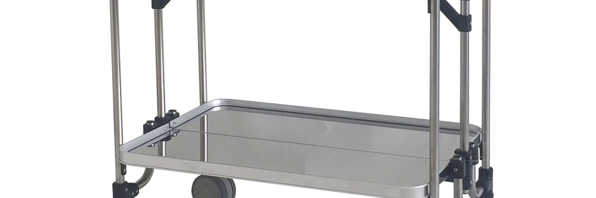 HEAM2折りたたみ式ワゴン ステンレス763×505×8382段 重さ15kg 【公式】トクヤマ 新生児ベッド 折りたたみ式ワゴン